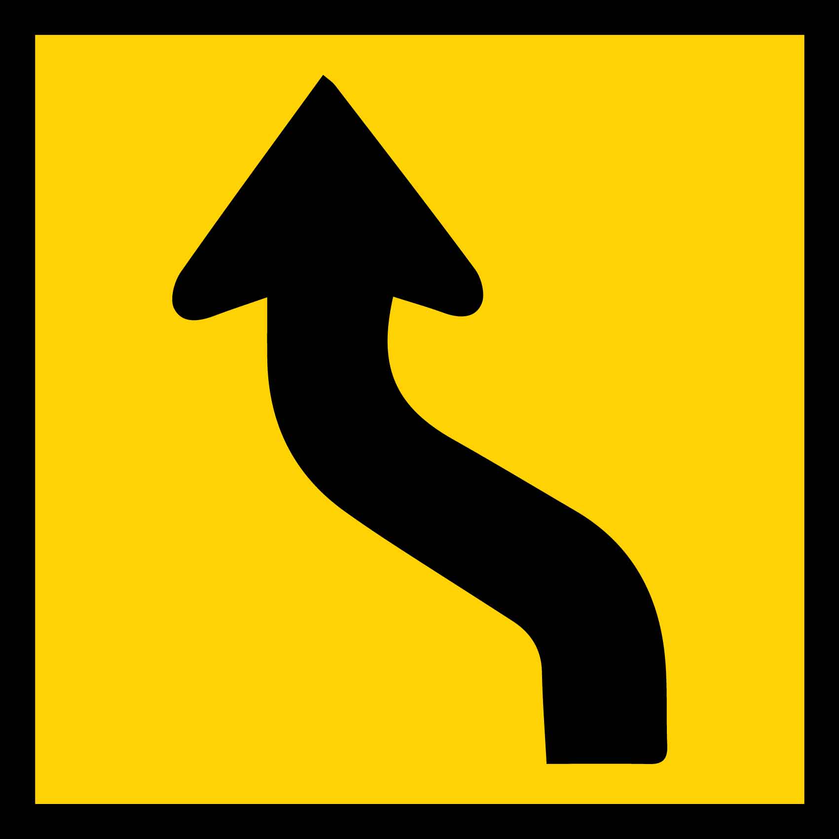 1 Curved Arrow Multi Message Traffic Sign - New Signs