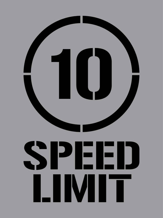 10km Speed Limit - Aluminium Composite Stencil