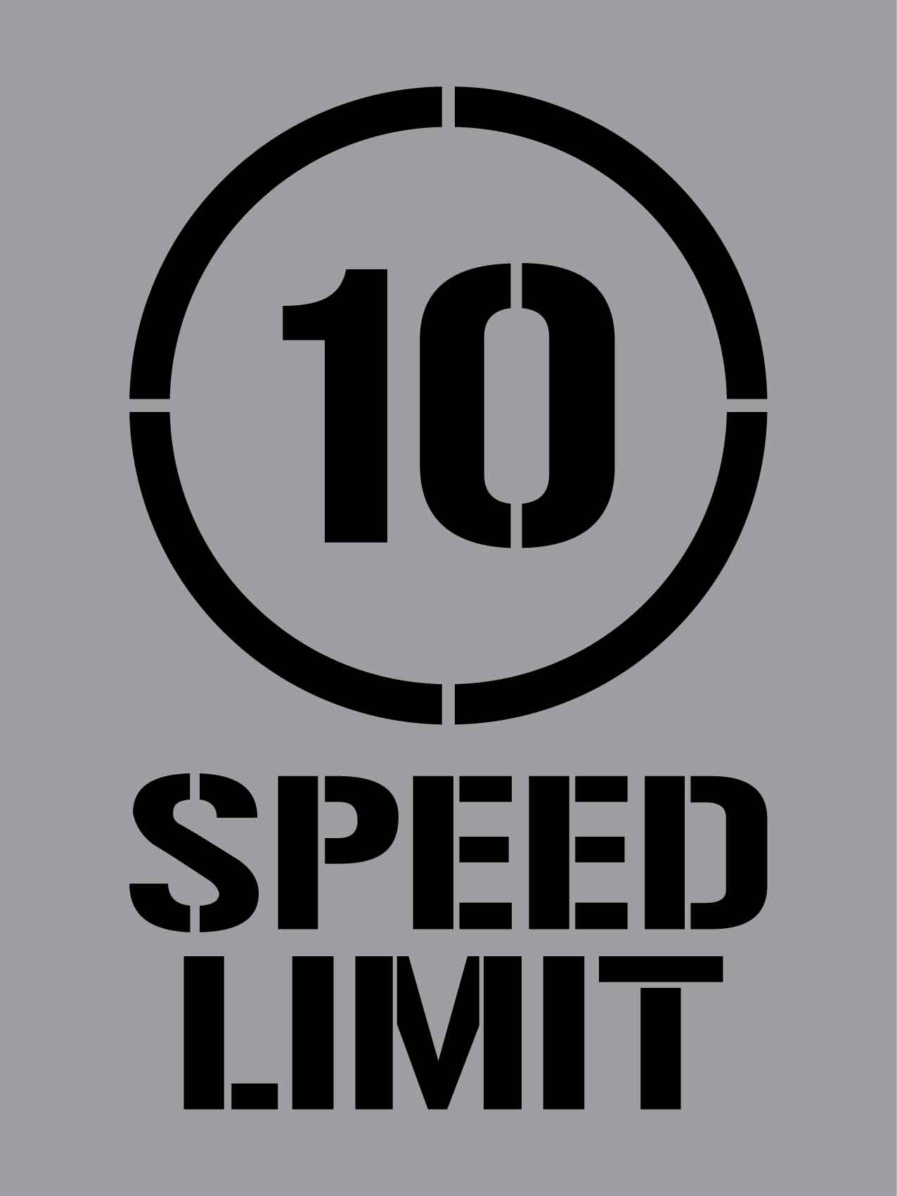 10km Speed Limit - Aluminium Composite Stencil - New Signs