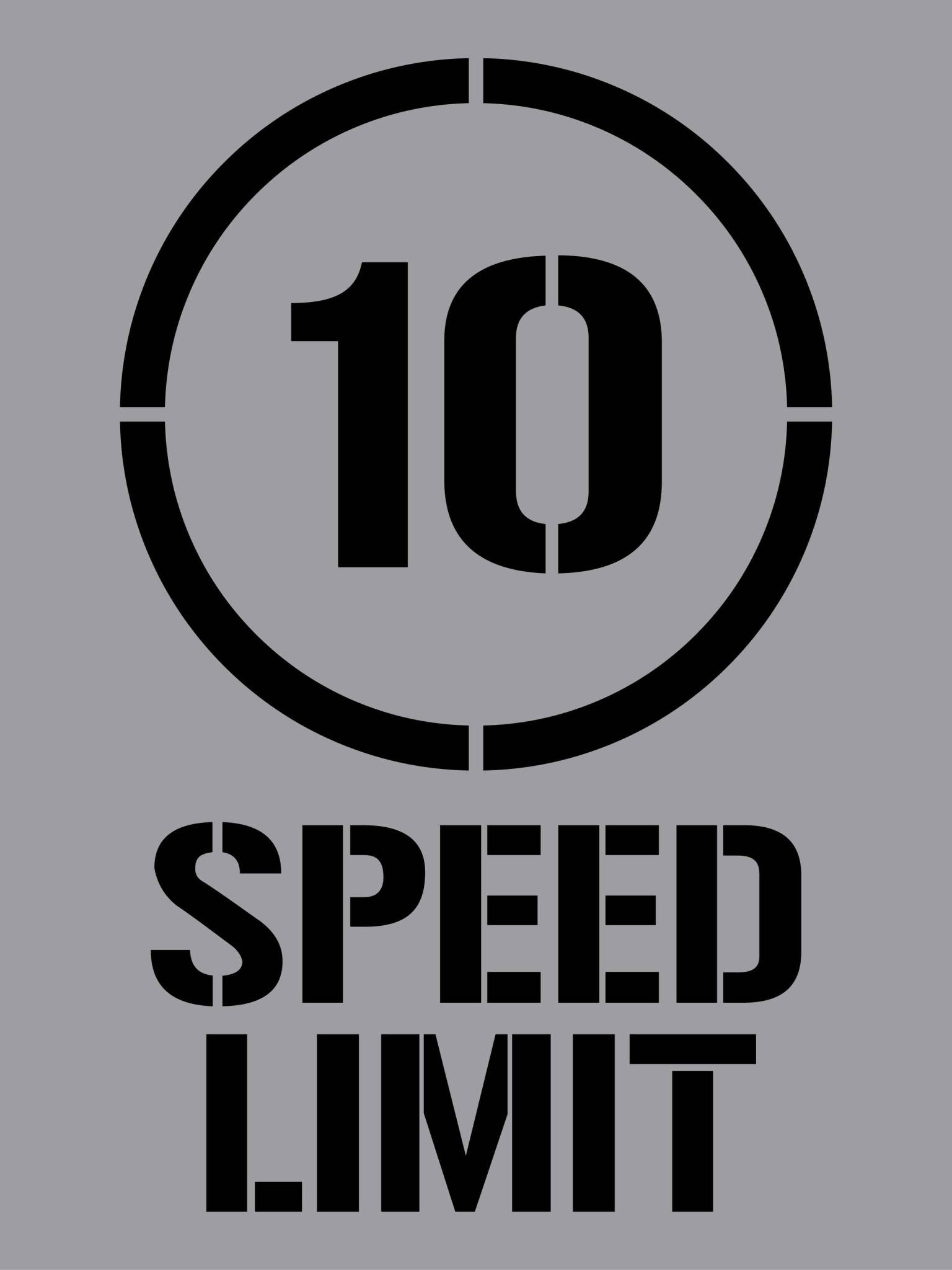 10km Speed Limit - Aluminium Composite Stencil - New Signs