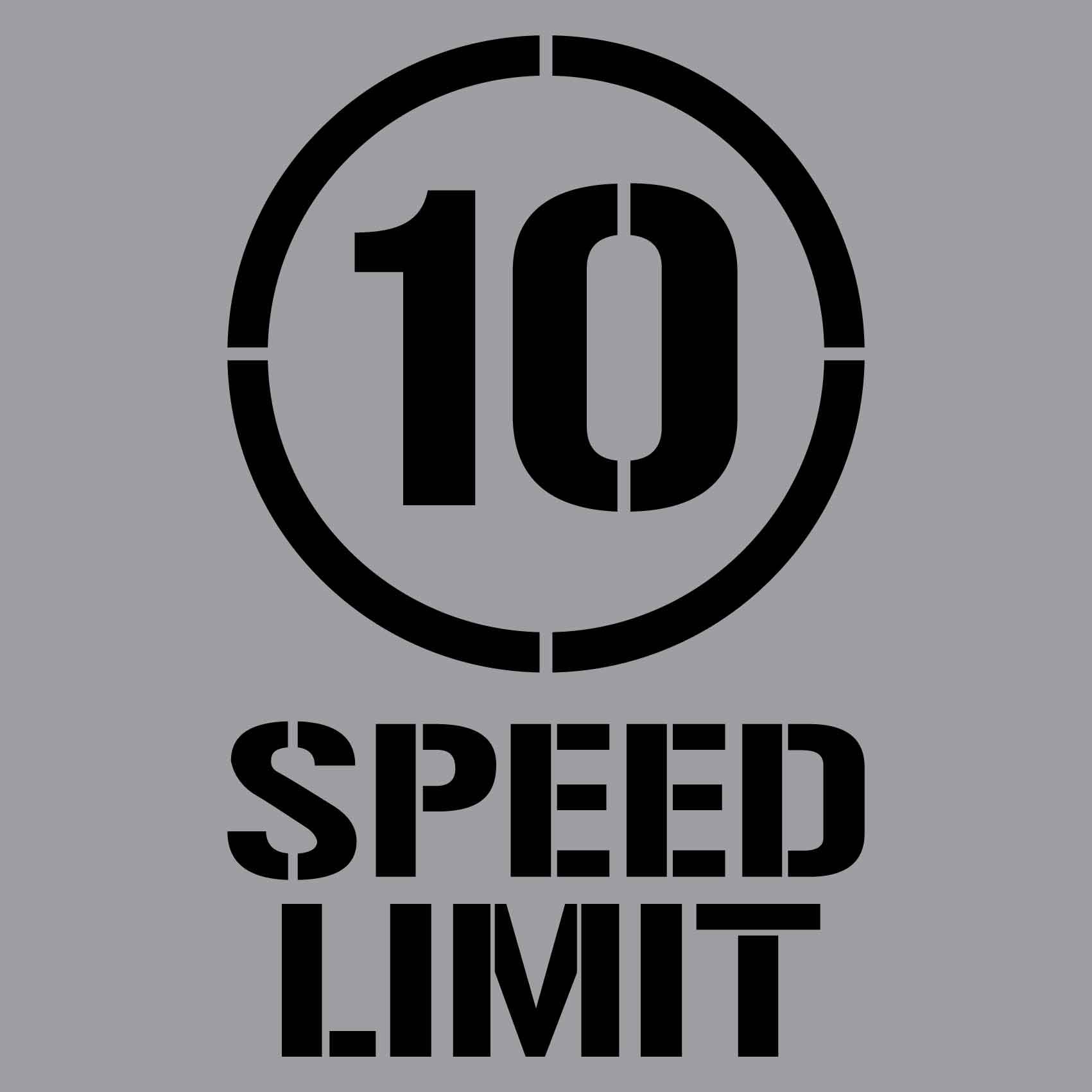 10km Speed Limit - Aluminium Composite Stencil - New Signs