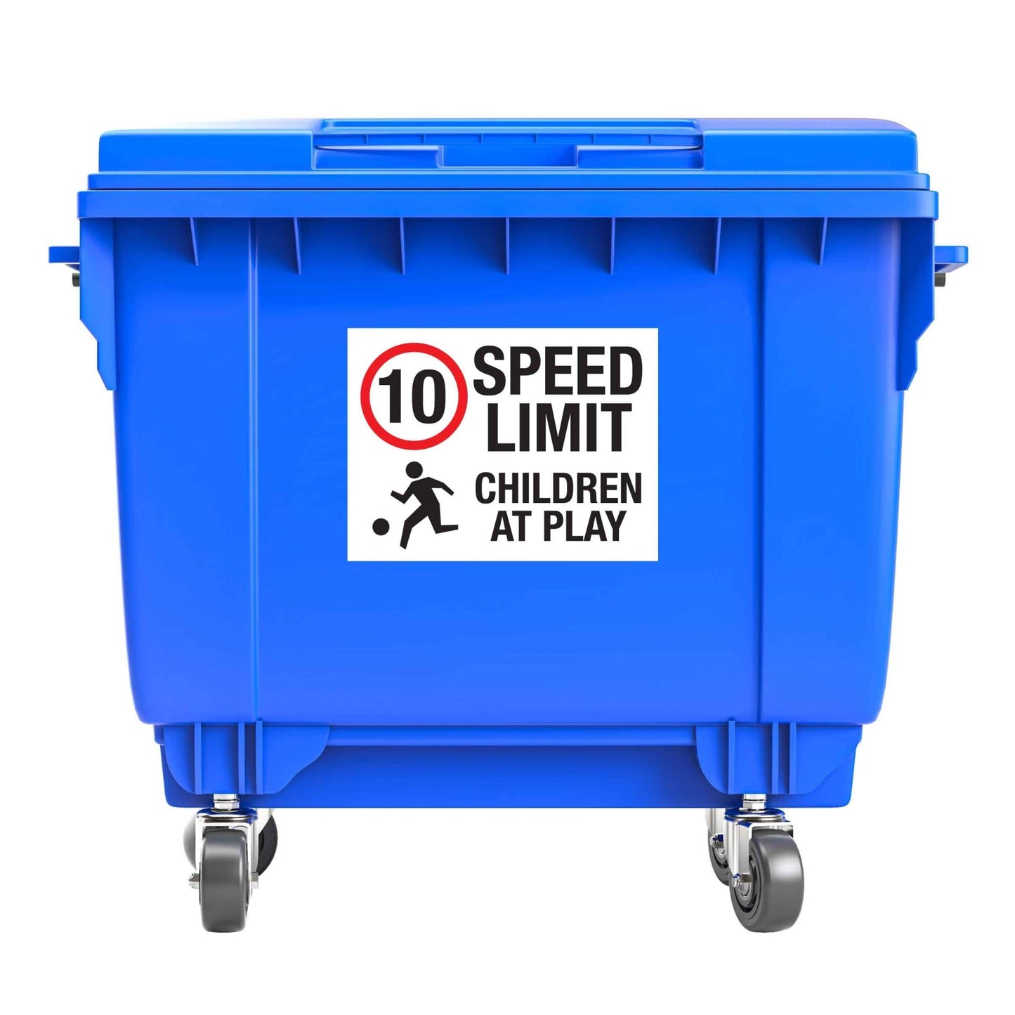 10km Speed Limit Children At Play Large Bin Sticker - New Signs