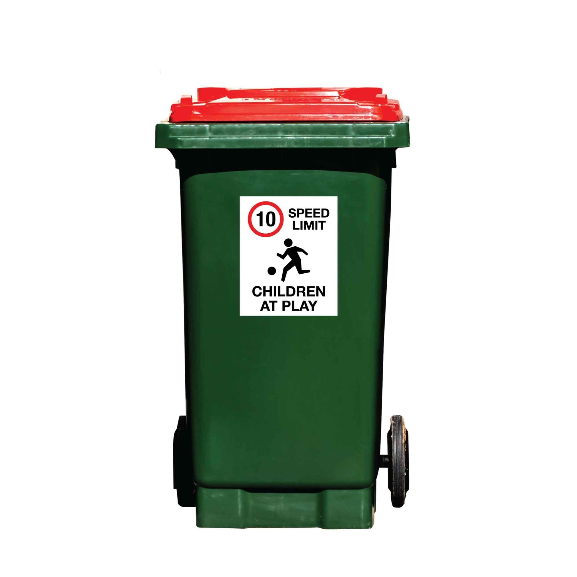 10km Speed Limit Children At Play Wheelie Bin Stickers - New Signs
