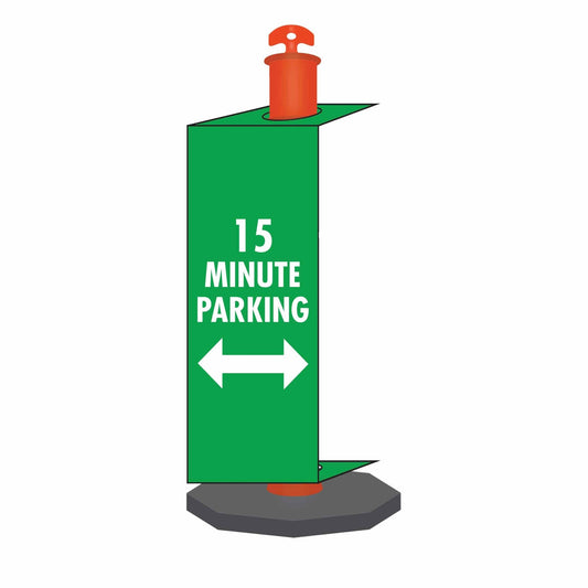 15 Minute Parking - Corflute Bollard Traffic Signs - New Signs