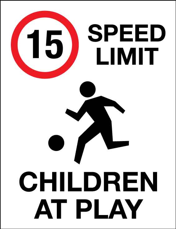 15km Speed Limit Children At Play Wheelie Bin Stickers