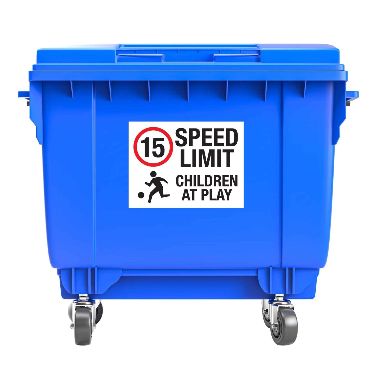 15km Speed Limit Children At Play Large Bin Sticker - New Signs