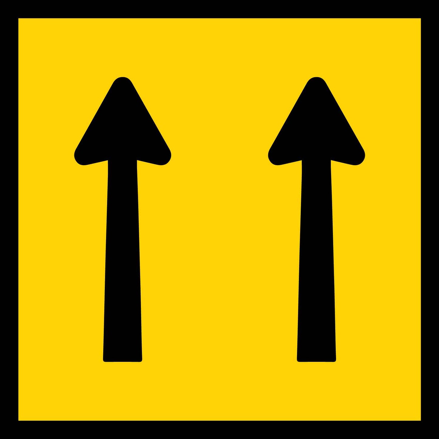 2 Straight Arrows Multi Message Traffic Sign