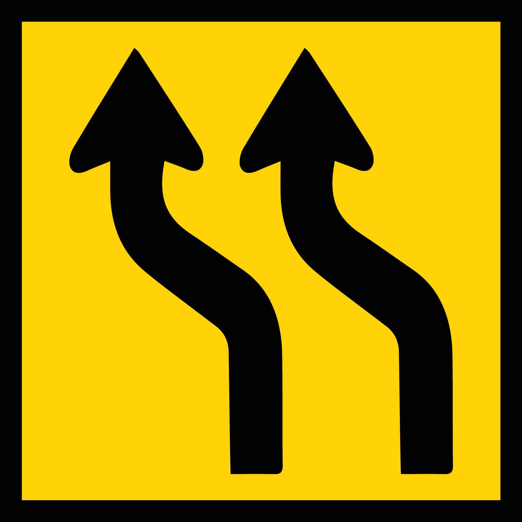 2 Curved Arrows Multi Message Traffic Sign - New Signs