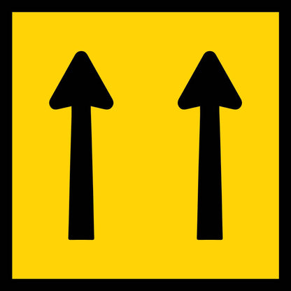 2 Straight Arrows Multi Message Traffic Sign - New Signs