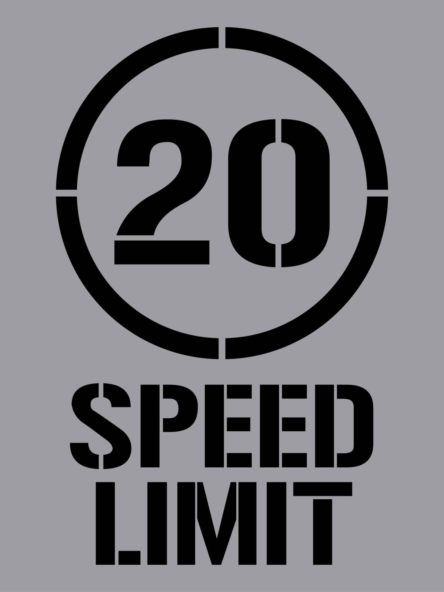 20km Speed Limit - Aluminium Composite Stencil - New Signs