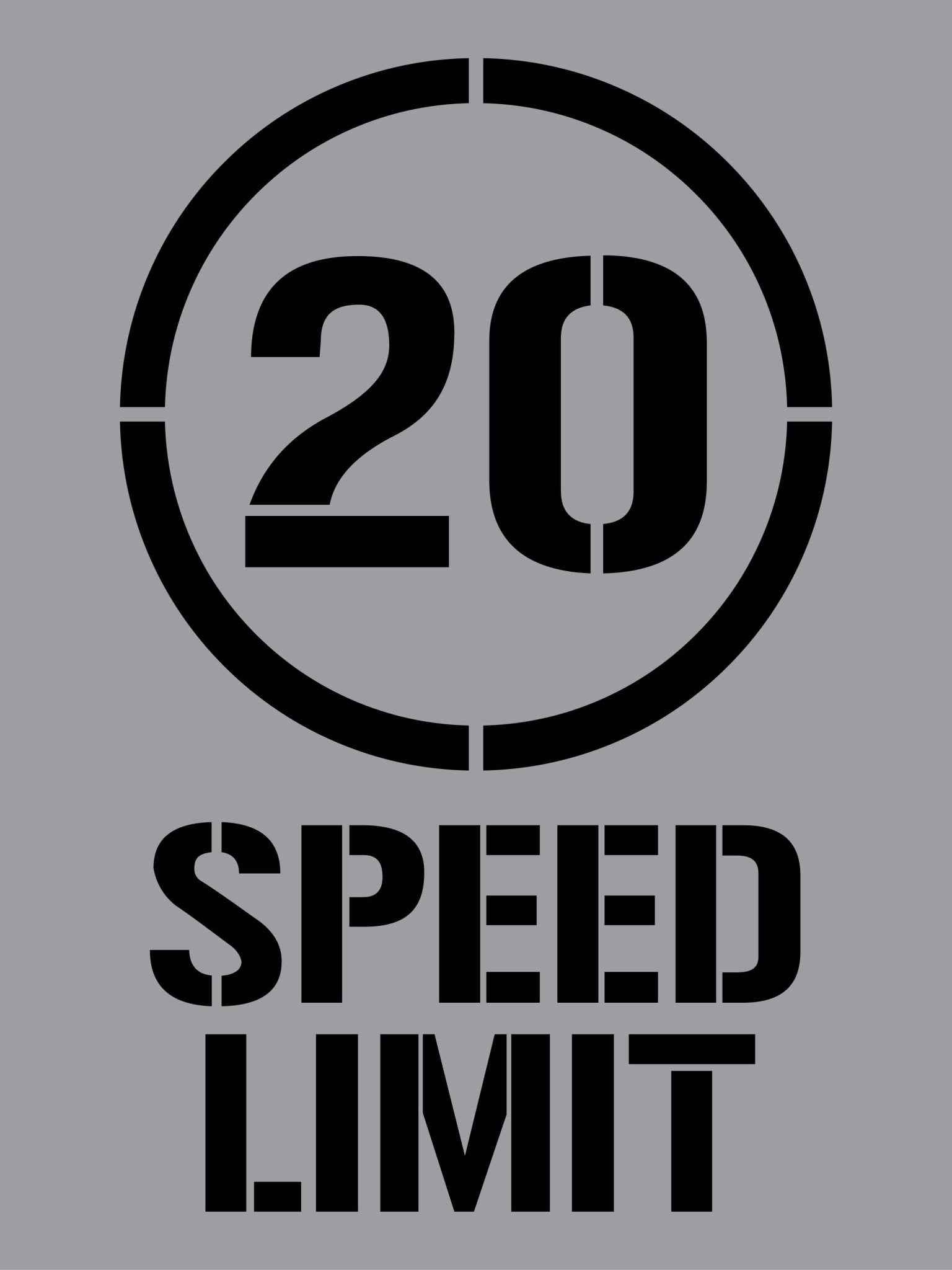 20km Speed Limit - Aluminium Composite Stencil - New Signs