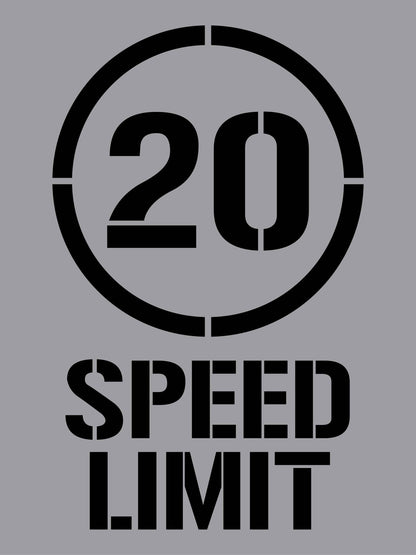 20km Speed Limit - Aluminium Composite Stencil - New Signs