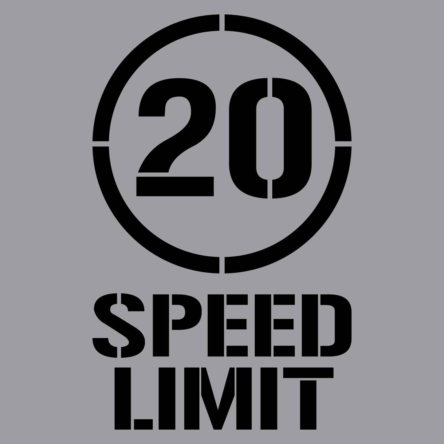 20km Speed Limit - Aluminium Composite Stencil - New Signs