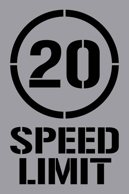 20km Speed Limit - Aluminium Composite Stencil - New Signs