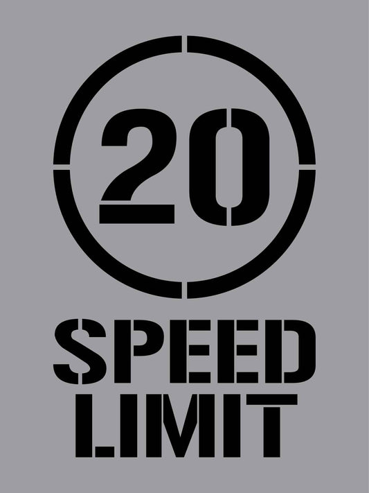 20km Speed Limit - Aluminium Composite Stencil - New Signs