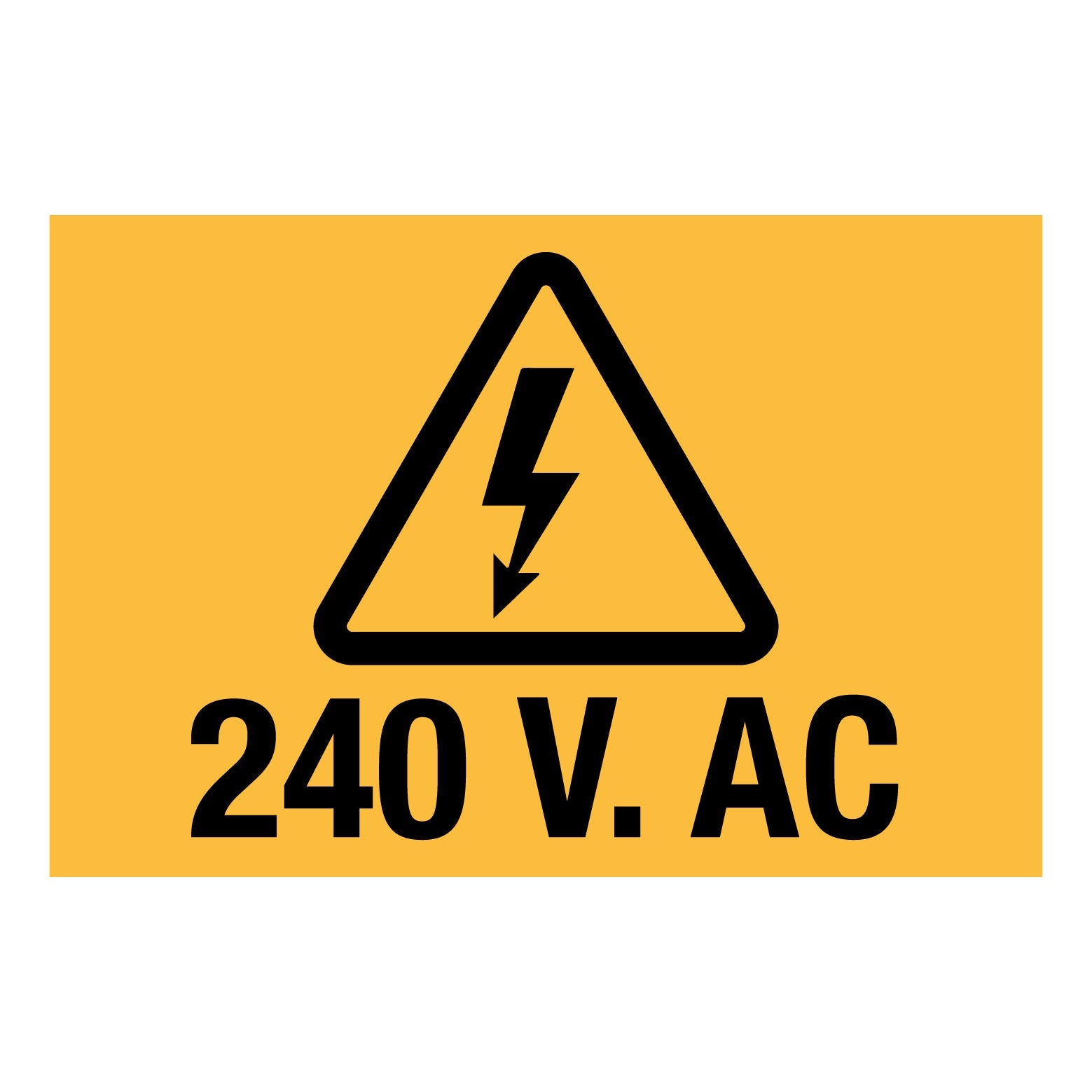 240 V AC (Rectangle) Decal - New Signs
