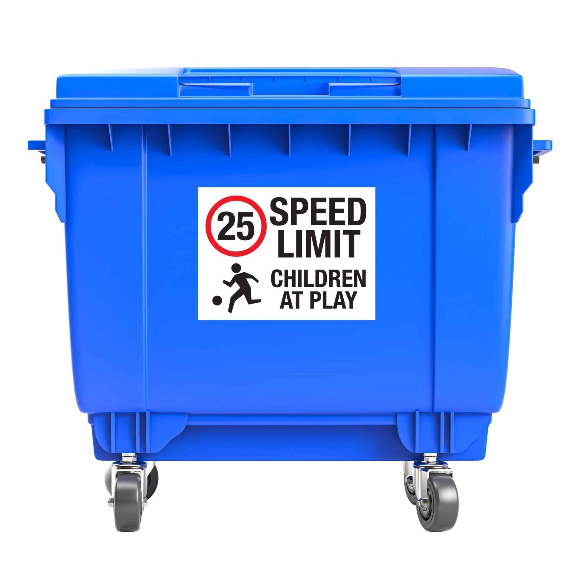 25km Speed Limit Children At Play Large Bin Sticker - New Signs
