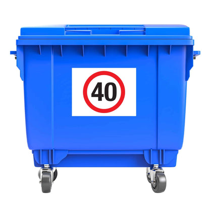 40km Large Bin Sticker - New Signs