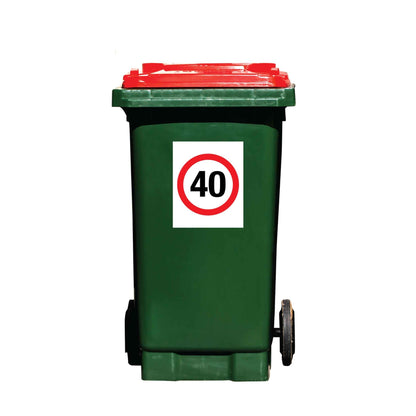 40km Speed Wheelie Bin Stickers - New Signs