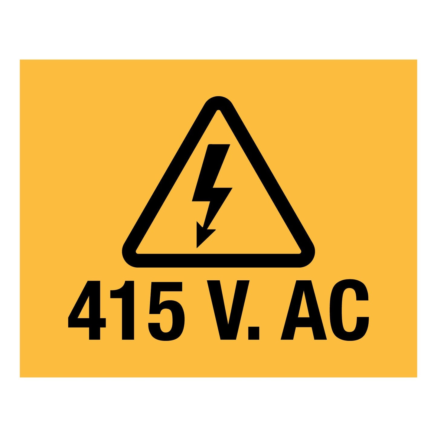 415 V AC (Rectangle) Decal - New Signs