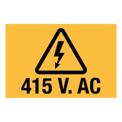 415 V AC (Rectangle) Decal - New Signs