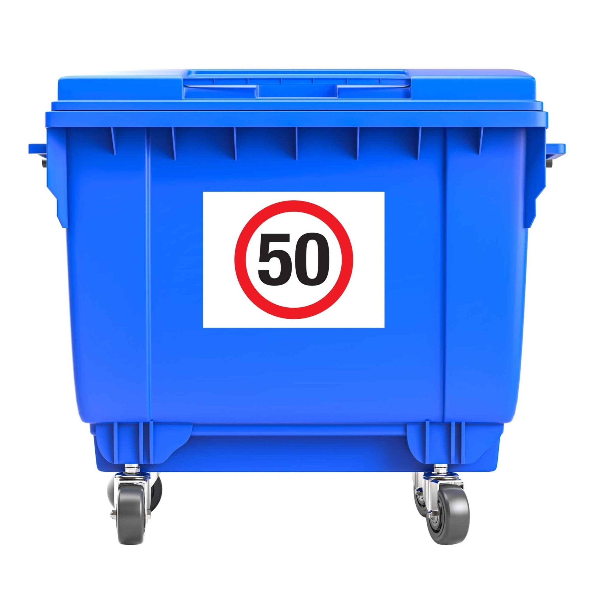 50km Large Bin Sticker - New Signs