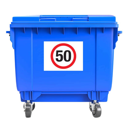 50km Large Bin Sticker - New Signs