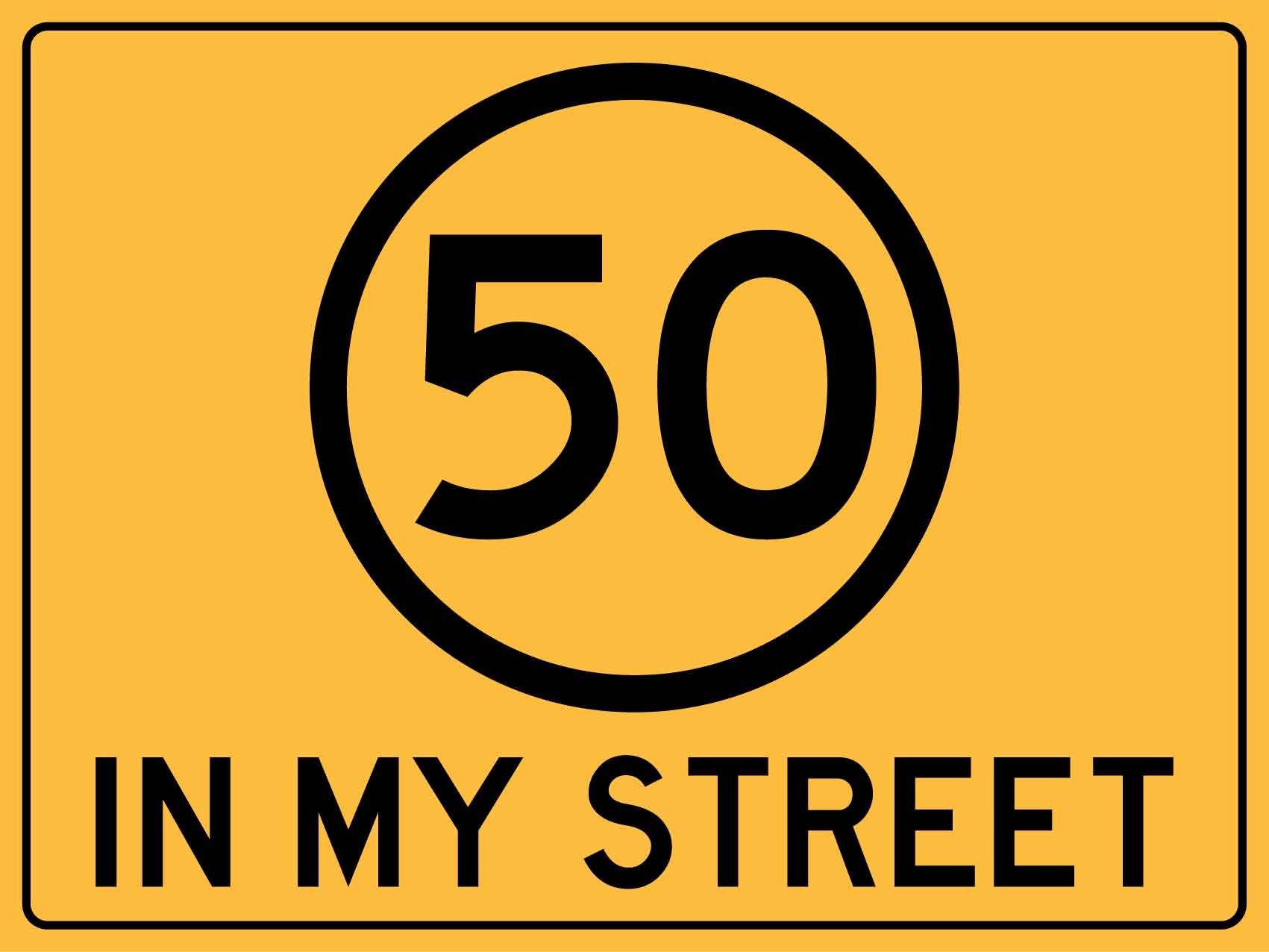 50km Speed In My Street Large Bin Sticker - New Signs