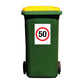 50km Speed Wheelie Bin Stickers - New Signs
