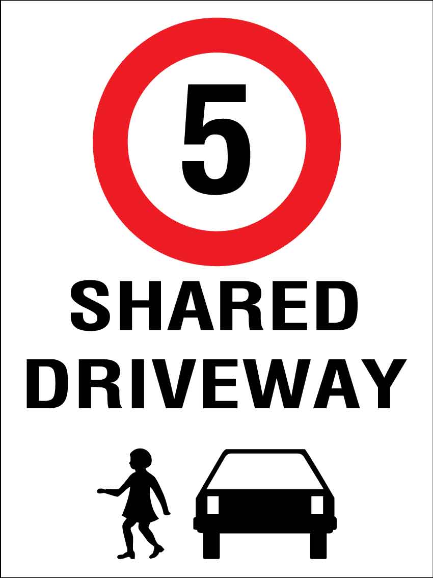 MBCM 5km Speed Limit Shared Driveway 300mmx 400mm