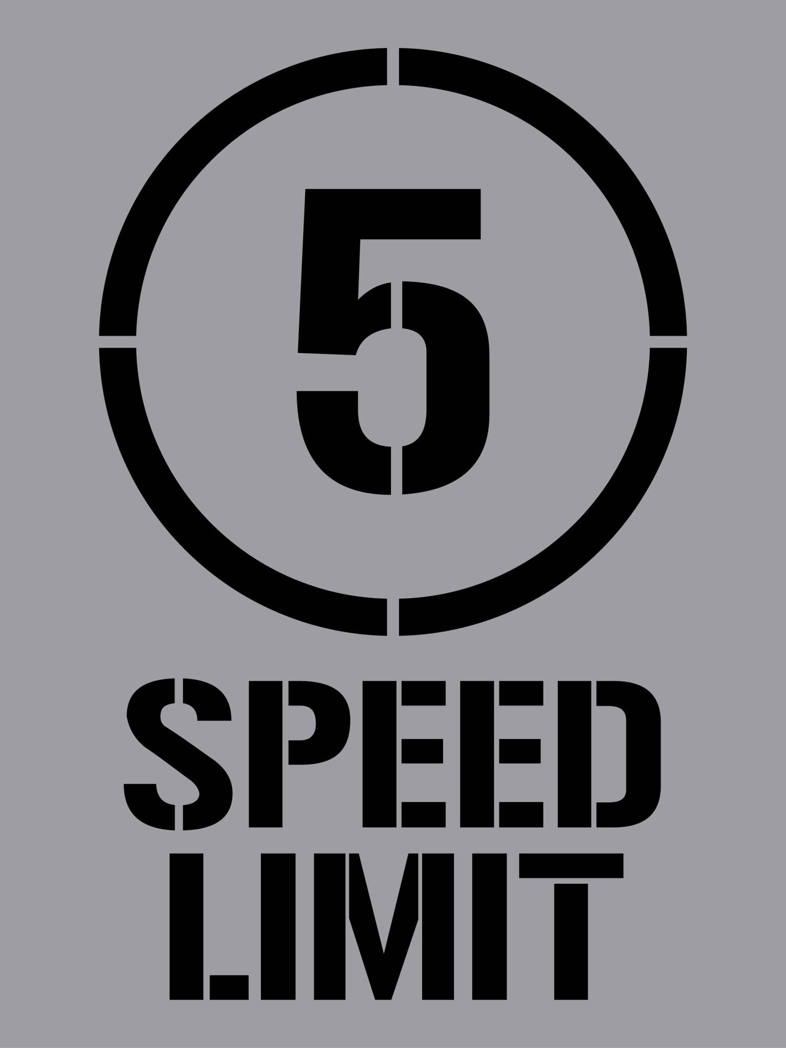 5km Speed Limit - Aluminium Composite Stencil - New Signs