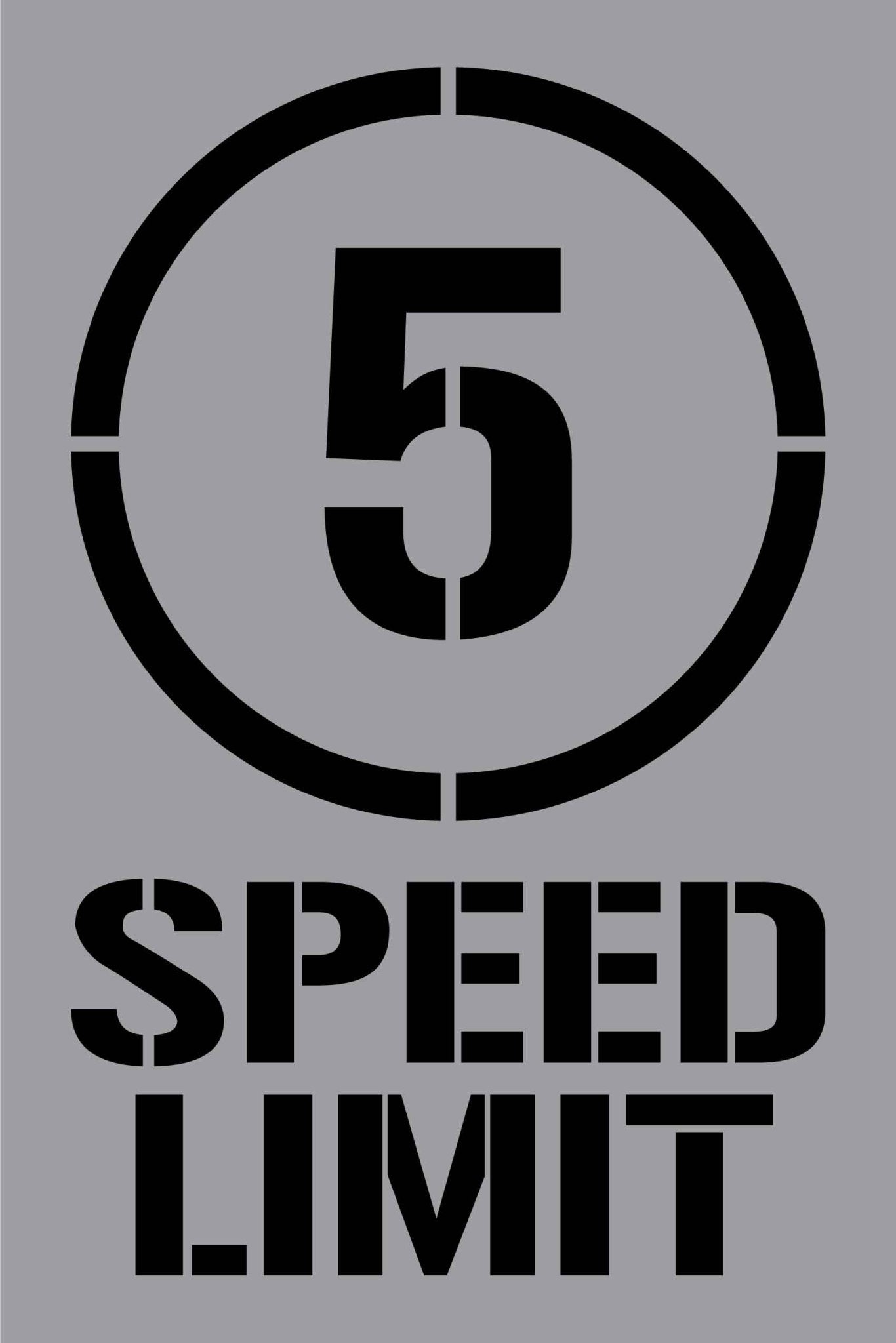 5km Speed Limit - Aluminium Composite Stencil - New Signs