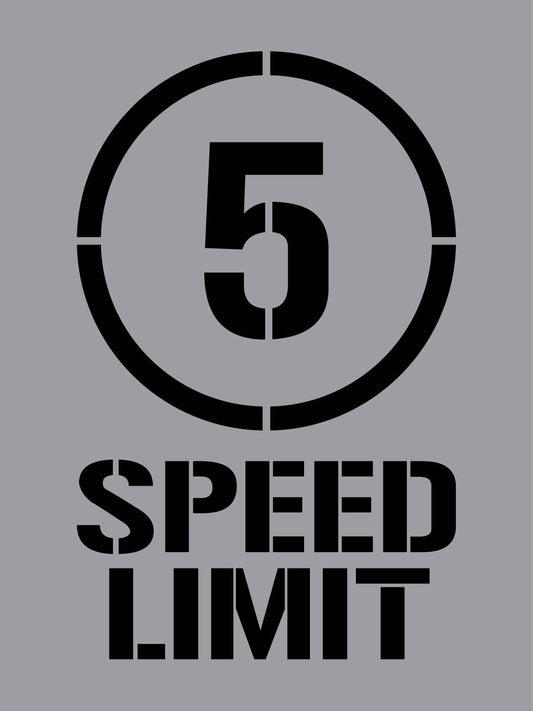 5km Speed Limit - Aluminium Composite Stencil - New Signs