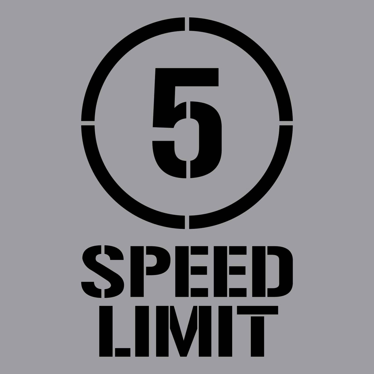 5km Speed Limit - Aluminium Composite Stencil - New Signs