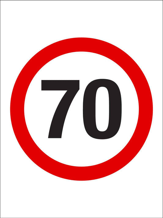 70km Speed Sign - New Signs
