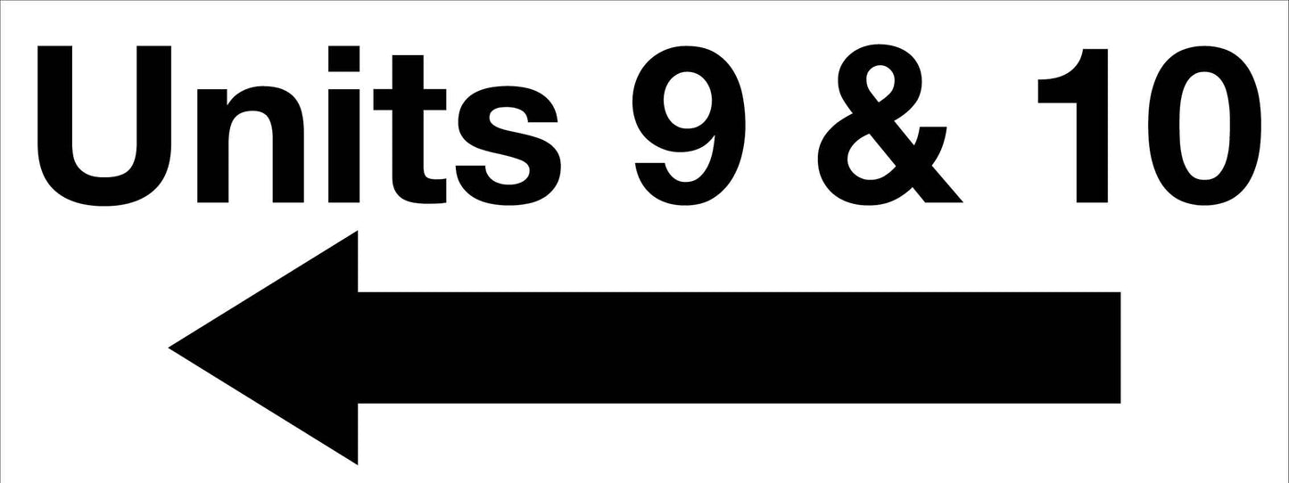 HGK Units 9 & 10 Sign 800mm x 300mm