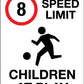 8km Speed Limit Children At Play Wheelie Bin Stickers