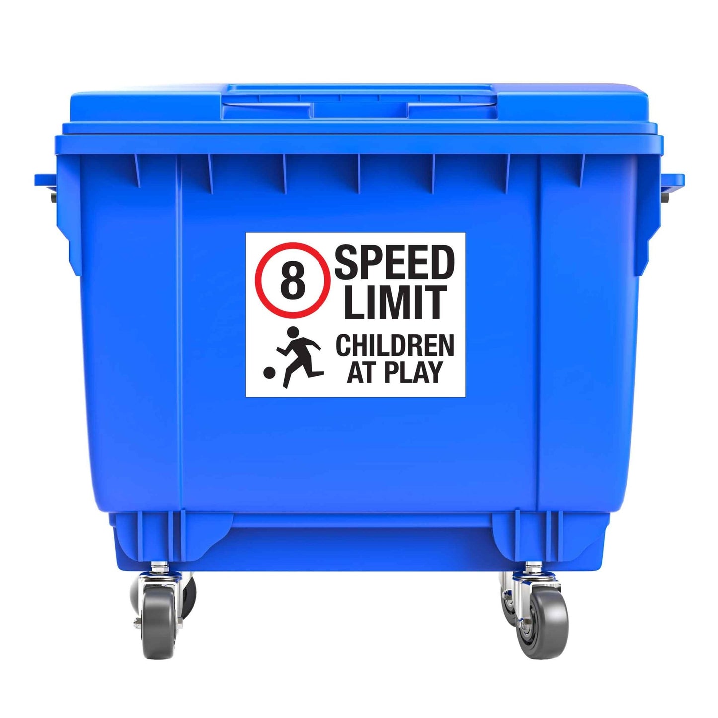 8km Speed Limit Children At Play Large Bin Sticker - New Signs