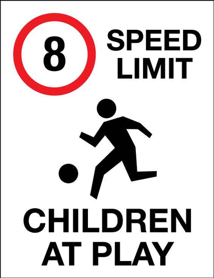8km Speed Limit Children At Play Wheelie Bin Stickers - New Signs