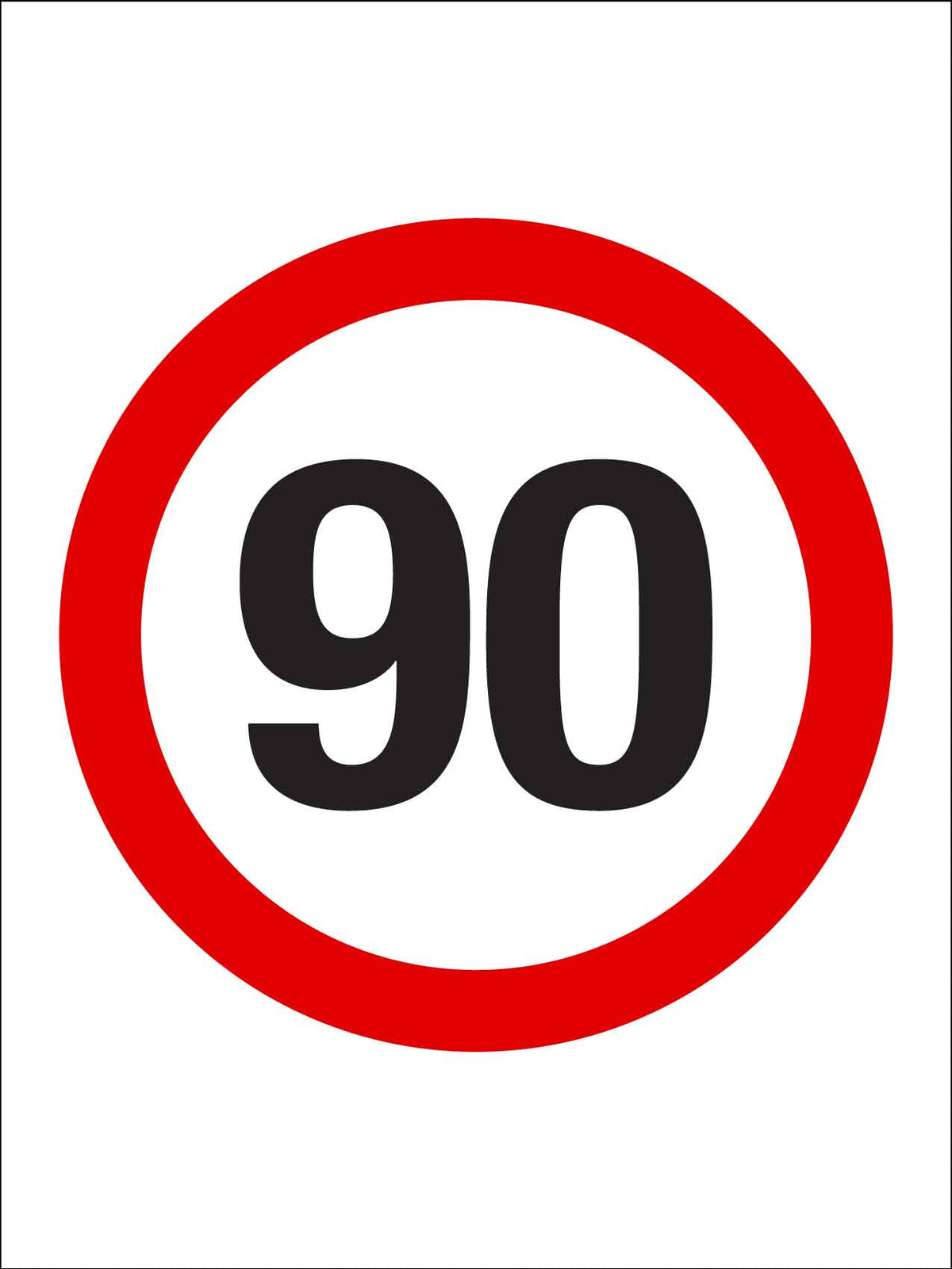 90km Speed Sign – New Signs