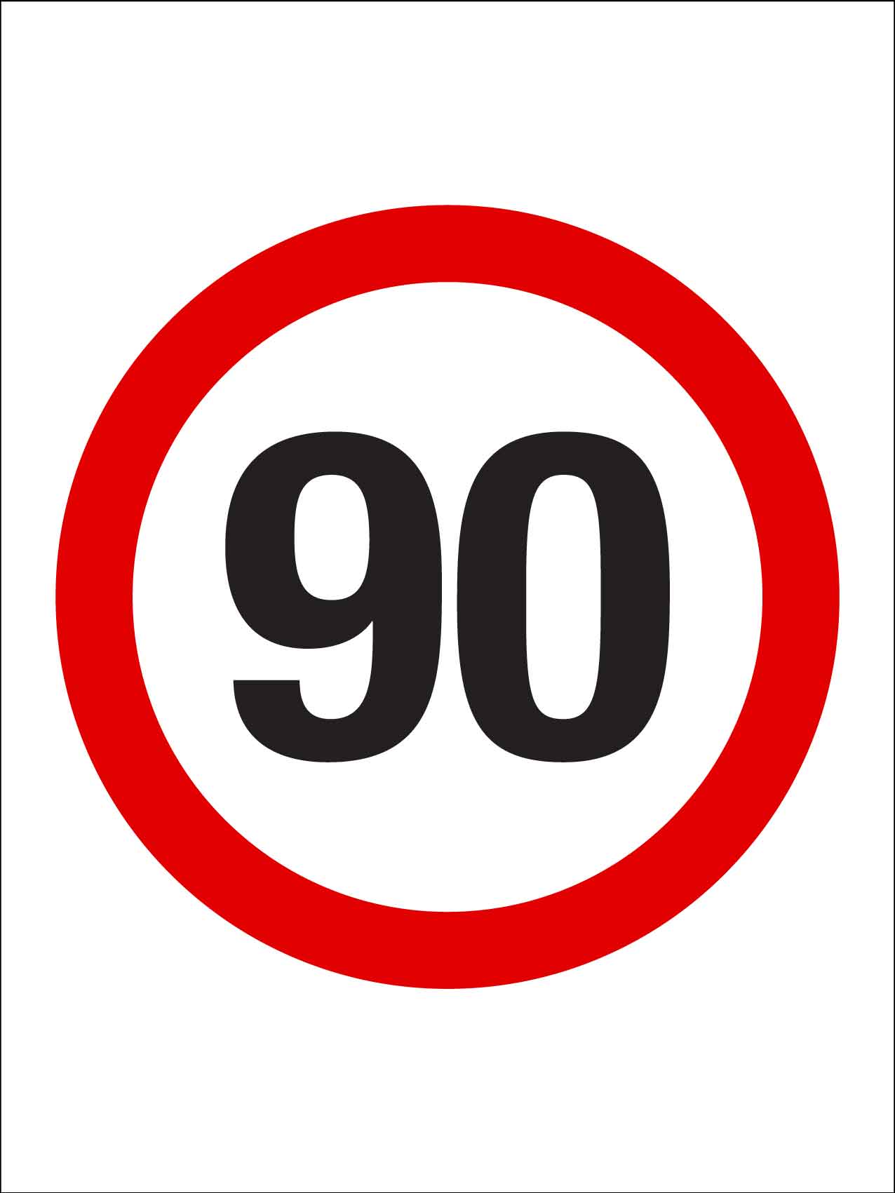 90km Speed Sign - New Signs