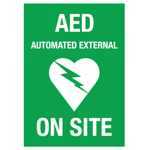 AED Defibrillator (Rectangle) Decal – New Signs