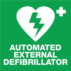 AED Green Vehicle Sticker