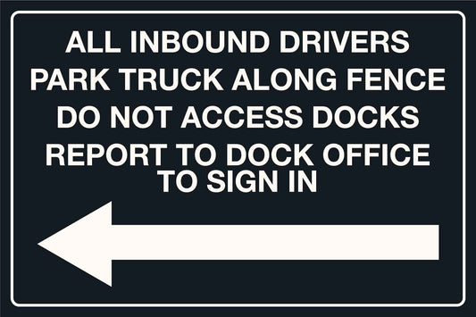 MB All Inbound Drivers with Left Arrow Sign 400mm x 600mm