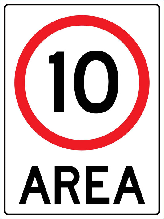 Area Speed Limit 10km Sign