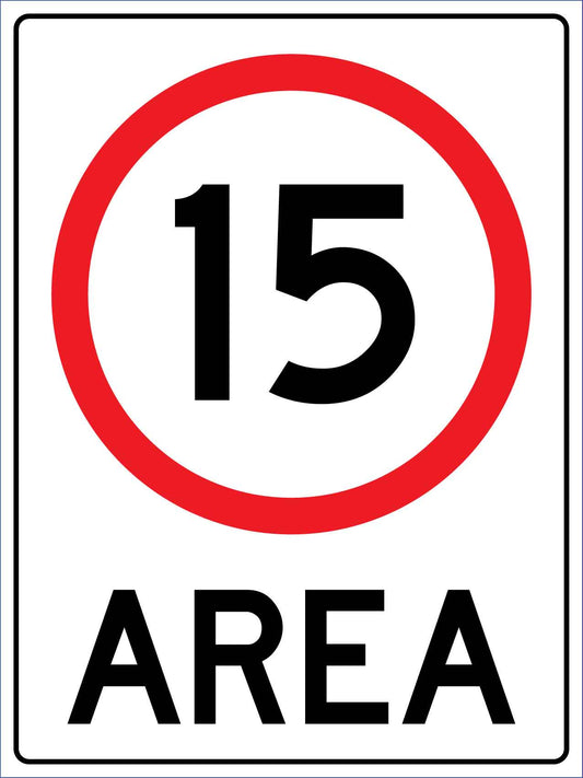 Area Speed Limit 15km Sign