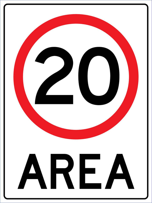 Area Speed Limit 20km Sign