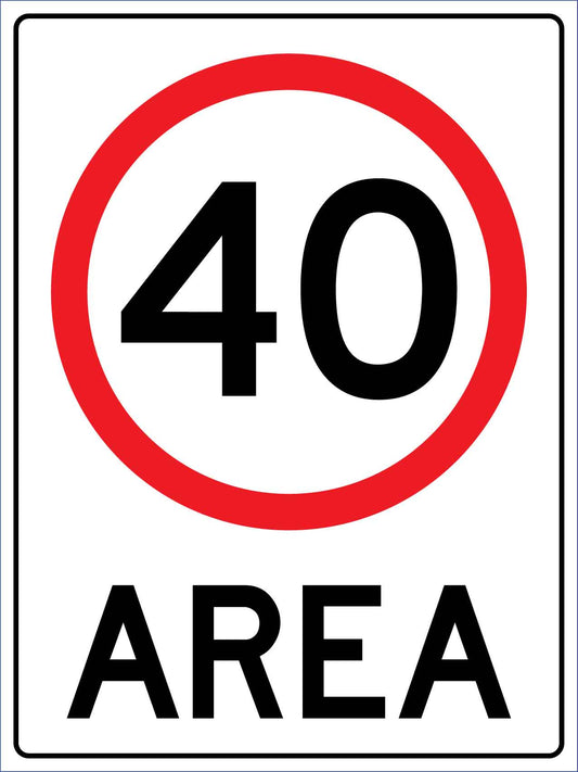 Area Speed Limit 40km Sign