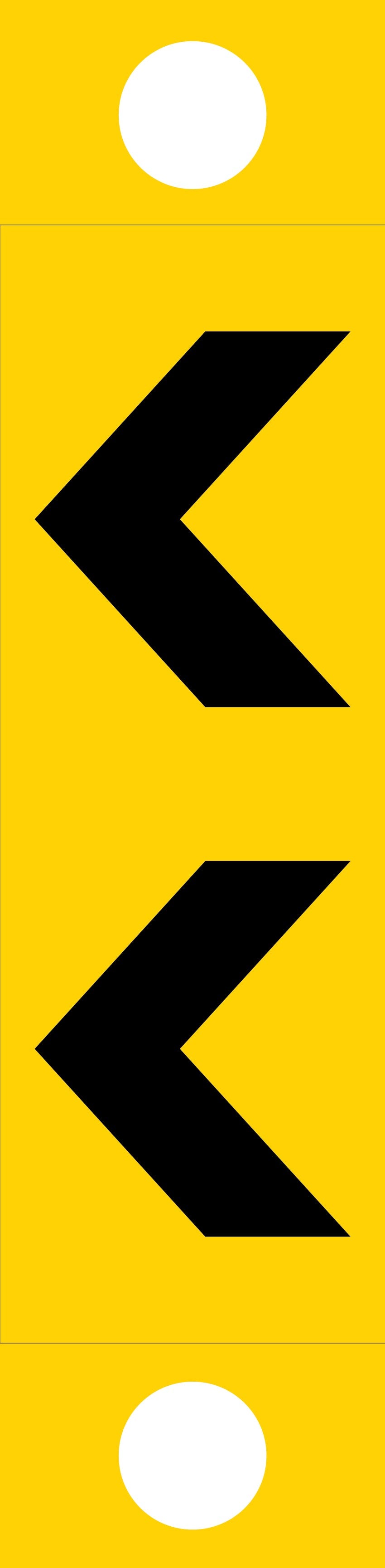 Left Arrow - Corflute Bollard Traffic Signs
