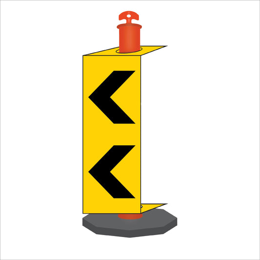 Left Arrow - Corflute Bollard Traffic Signs